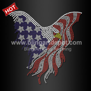 4th of July Eagle Flag Rhinestone Heat Transfer Iron on for Bling Shirts 4th of July Eagle Flag Rhinestone Heat Transfer Iron on for Bling Shirts